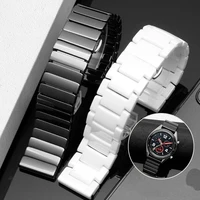 ceramic watch band for huawei watch gt 2 strap quick release bar watchband 16mm 18mm 20mm 22mm watch bracelet white black color