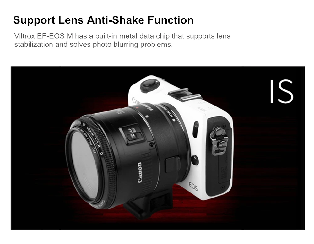 Электронный адаптер для объектива Viltrox EF-EOSM с автофокусом для объектива Canon EOS EF EF-S для камеры EOS M EF-M M2 M3 M5 M6 M10 M50 M100
