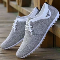 high quality canvas casual shoes for men comfortable outdoor walking footwear breathable linen surface flats shoes men loafers