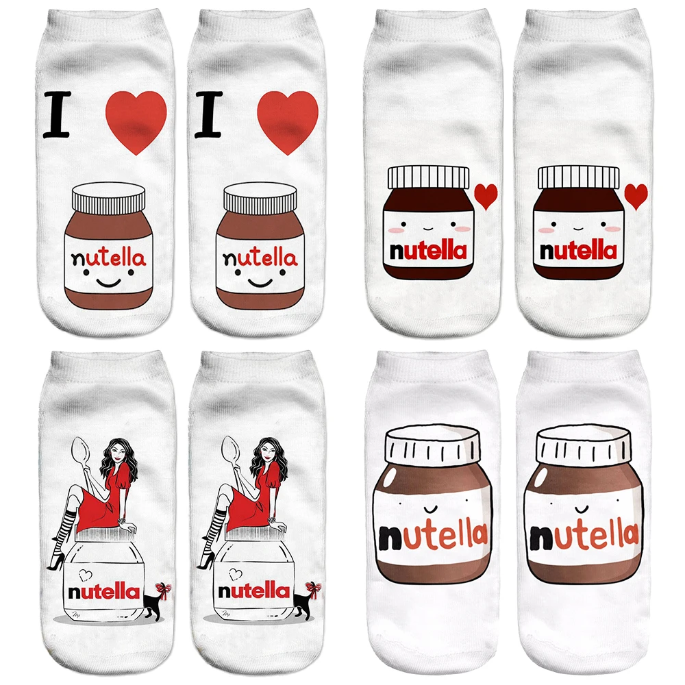 

Happy Cotton Women's Socks Casual 3D Printing Cartoon Socks Cute Medicine Bottles Funny Girl Ankle Socks Unisex Short Hosiery
