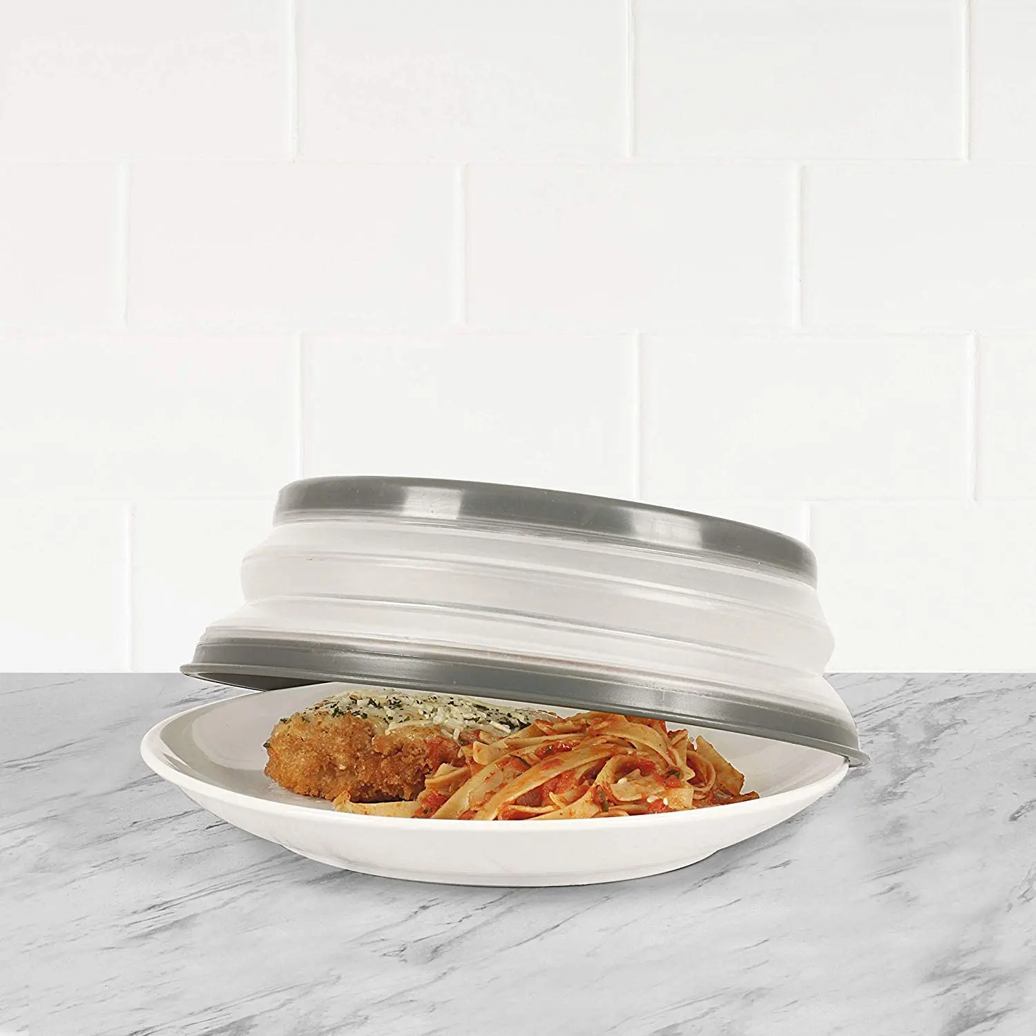 

2021 NEW Airproof folding microwave splash proof food plate cover with easy handle dishwasher safety baking accessories