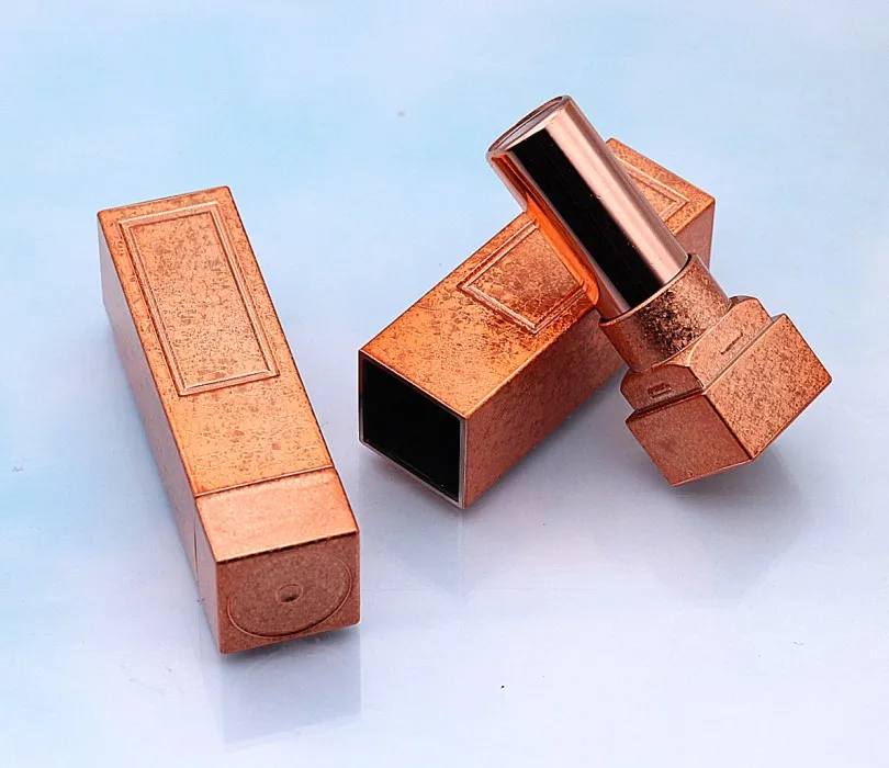 

Diam 12.1mm New Arrival Empty Lipstick Tubes Bright Gold DIY Lip balm tube Marbling Square Lip gloss Cosmetic Packing container