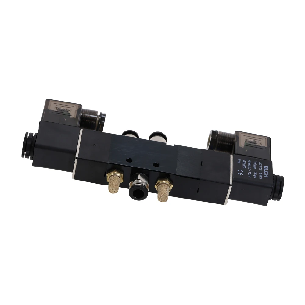 Pneumatic Electric Solenoid Air Valve 5 Way 3 Position 4V230C-08 DC12V DC24V AC110V AC220V with Fitting and Muffler | Обустройство