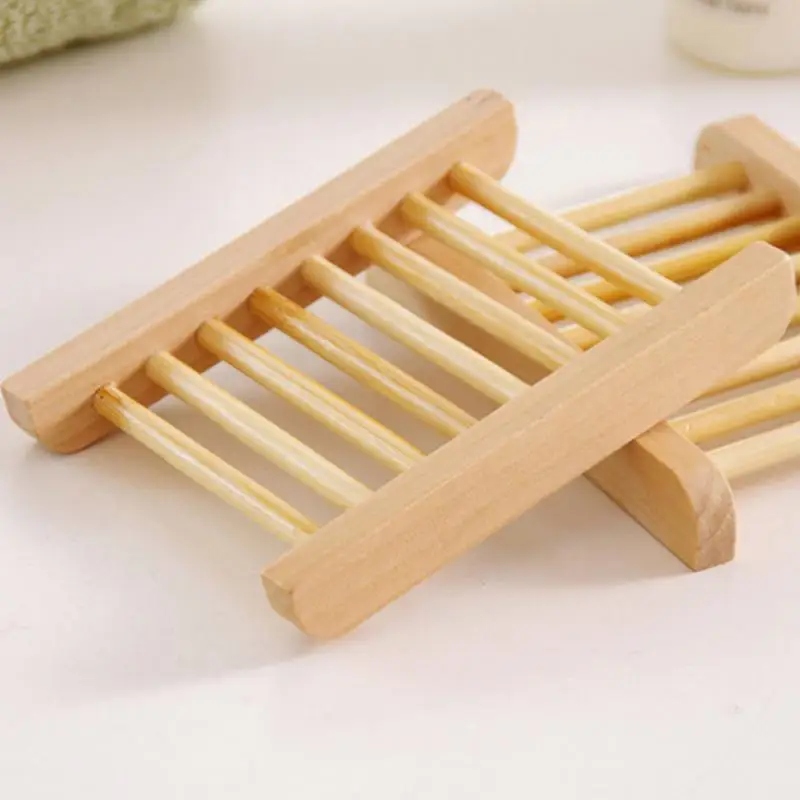 

Natural Wooden Soap Dishes Tray Holder Bath Storage Box Plate Container Household Shower Bathroom Accessories 4.5*3.6inch DH8587