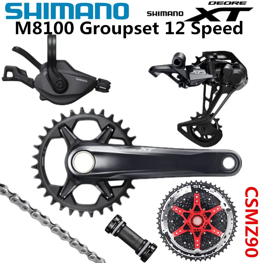 SHIMANO DEORE XT M8100 набор групп 32T 34T 36T 170 175 мм шатун для горного велосипеда 1x12-Speed CSMZ90 M8100 задний переключатель
