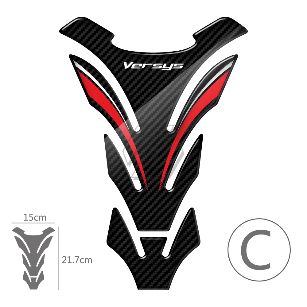 Защитная Наклейка на бак мотоцикла для Kawasaki Versys 650 1000 X300 Versys-X 3D Carbon-look - купить по