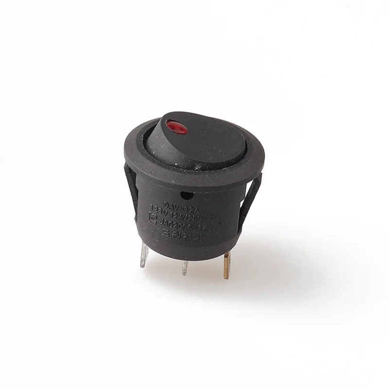 KCD2-101NM 3PIN лодочный кулисный переключатель SPST с красным медным светом