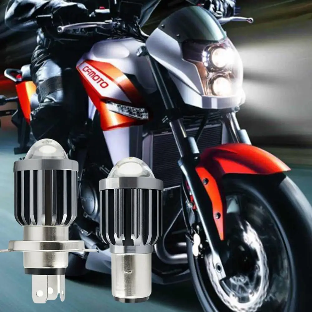 

Motorcycle Headlights H4 Three Claw H6 White Yellow Far Headlight Integrated Near Light Spotlight Modification Electric Bul F9K2