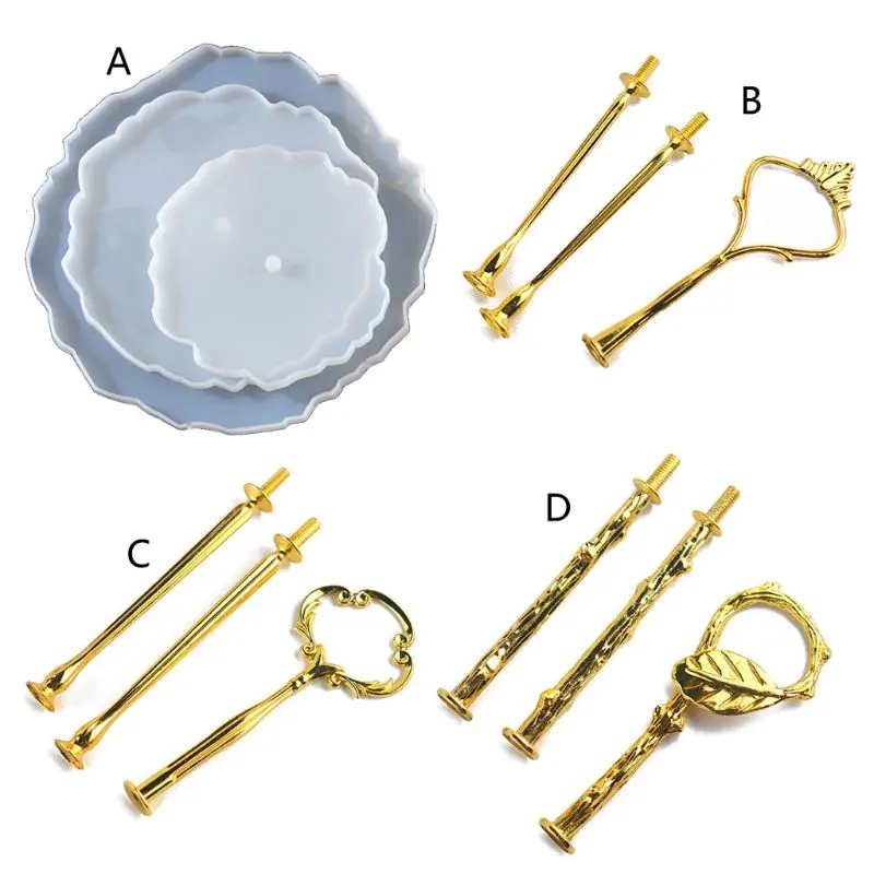 

2021 New 3 Layer Irregular Large Fruit Disc Tray Silicone Molds Coaster Plate Resin Mold