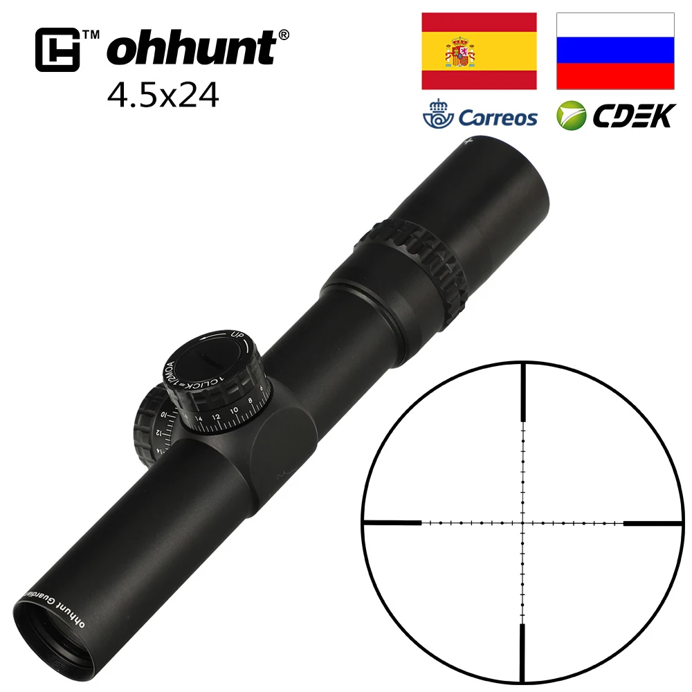 Ohhunt Guardian 4,5x24 Охотничья винтовка прицел 30 мм трубка тактическая Оптика прицел 1/2 полумил точка сетка башенки Сброс прицел