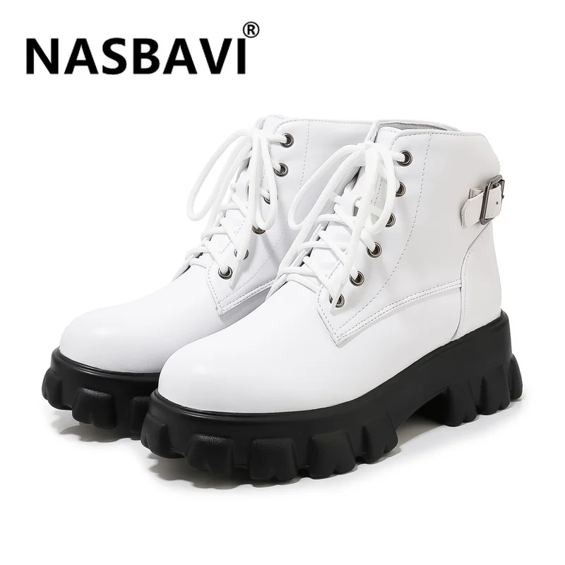 2019 Новые ботинки с пряжкой Зимние мотоботы женская обувь Британский Стиль
