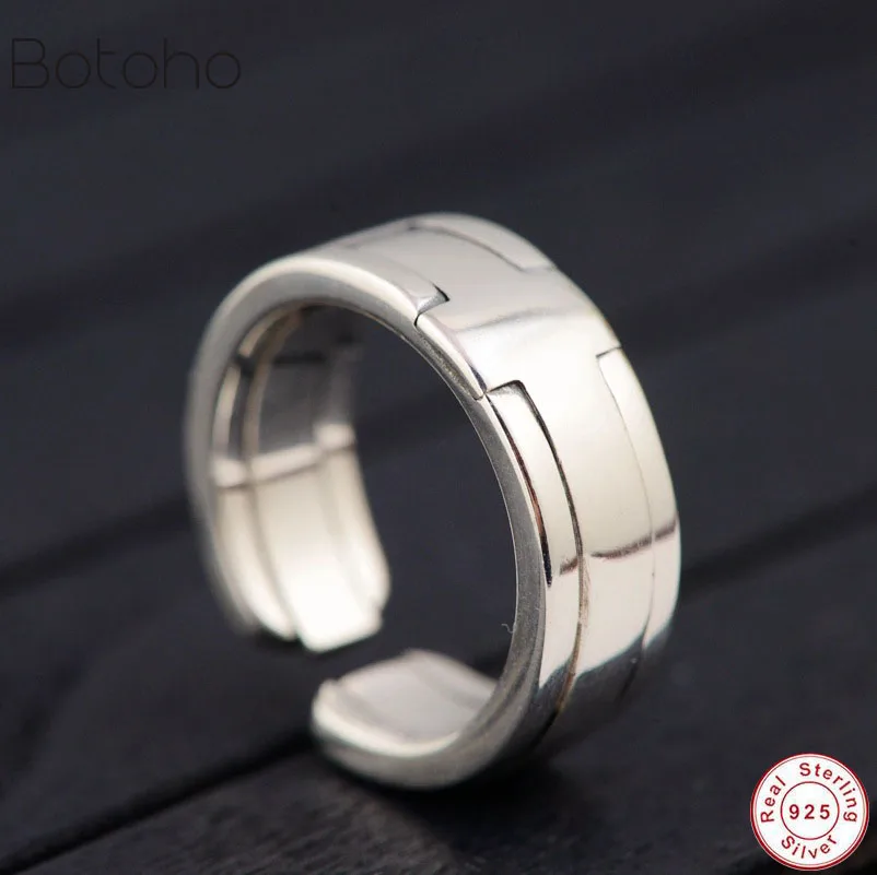 

S925 sterling silver colour male and female rings retro style couple Thai silver colour ring pure silver colour rings men women