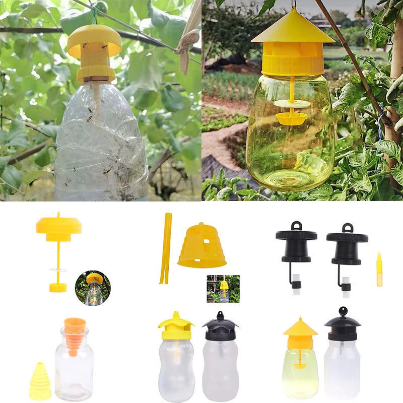 

1PC Fruit Fly Trap Killer Plastic Drosophila Trap Fly Catcher With Attractant Pest Insect Control For Home Farm Orchard