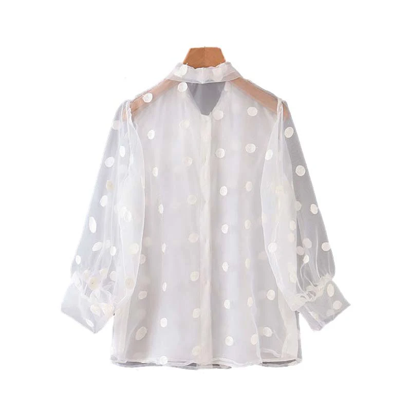 2019 осенние женские топы и блузки в горошек шифоновая блузка женская с бантом