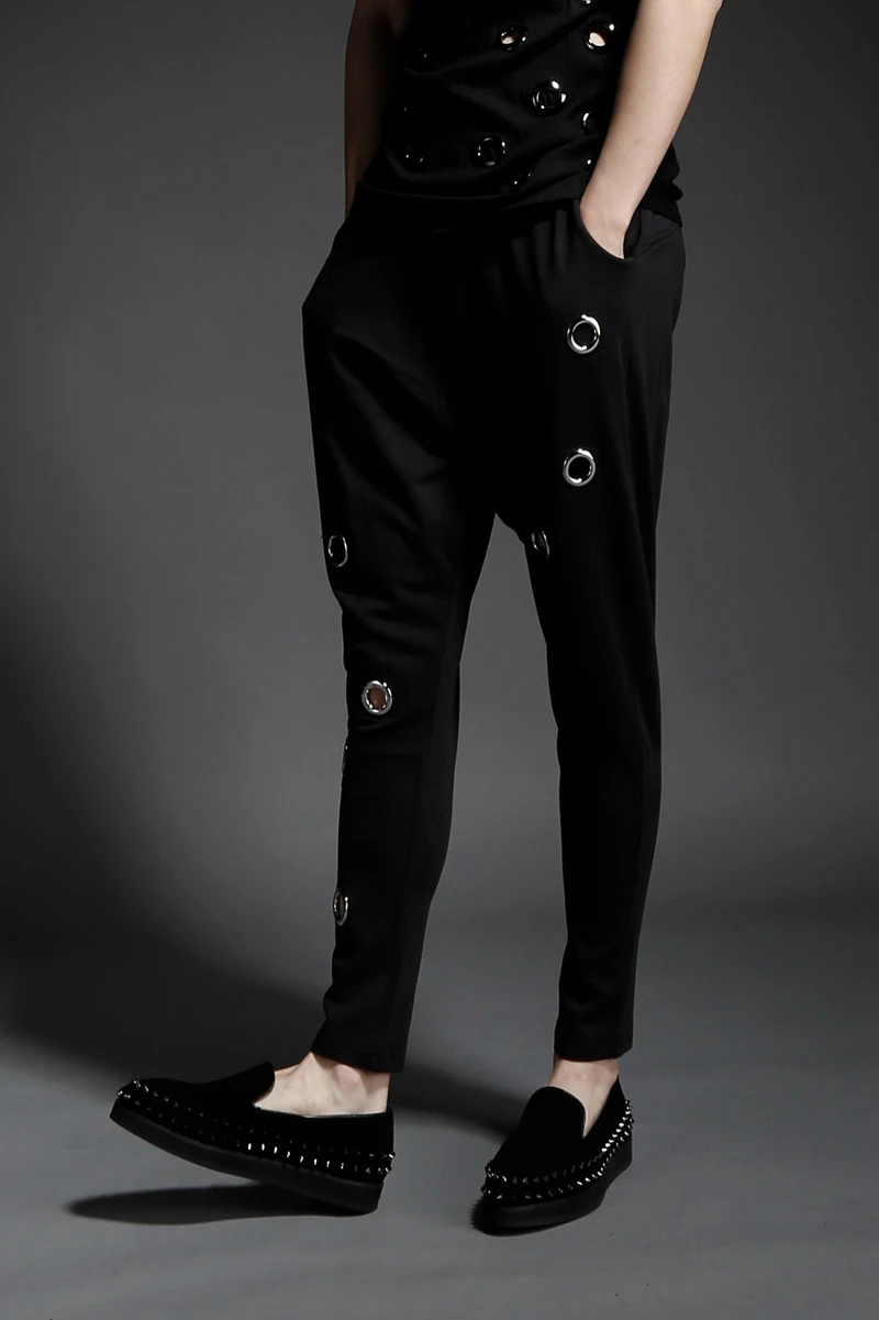 2019 летние новые мужские брюки с прорезями свободные повседневные Гаремные штаны