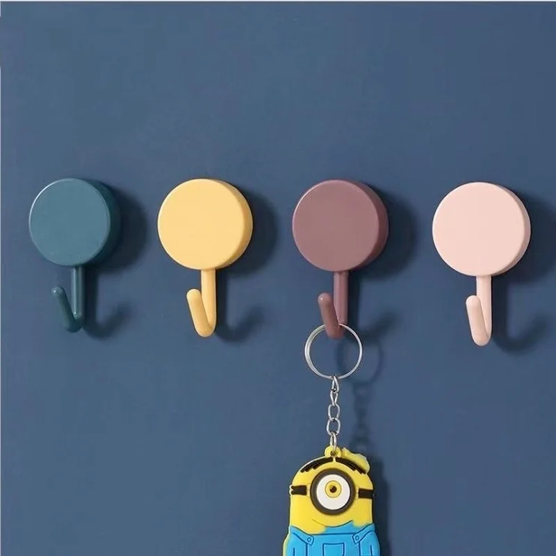 

10Pc Solid Color No Trace Nail-Free Punch-Free Door Small Hook Household Clothes Hook Wall-Mounted Wall Hooks Bathroom Decor