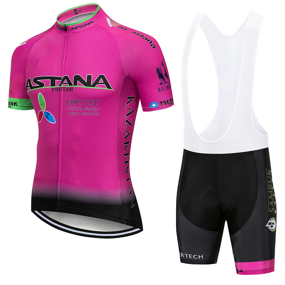Bib short suit Астана Велоспорт Джерси Набор летний горный велосипед одежда Pro велосипед Джерси для велоспорта спортивная одежда костюм Майо Ropa Ciclismo - Цвет: Bib short suit