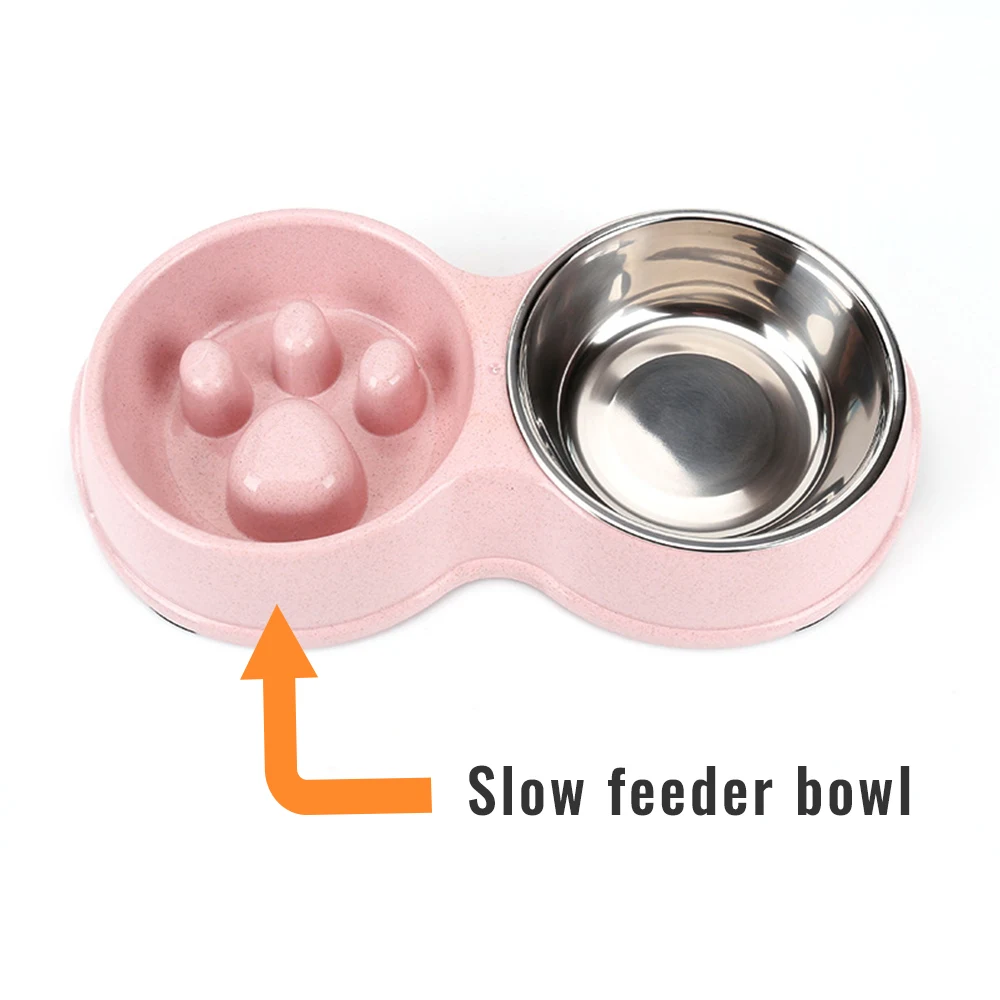 Кормушки для собак из нержавеющей стали пластиковые медленные миски кормления и