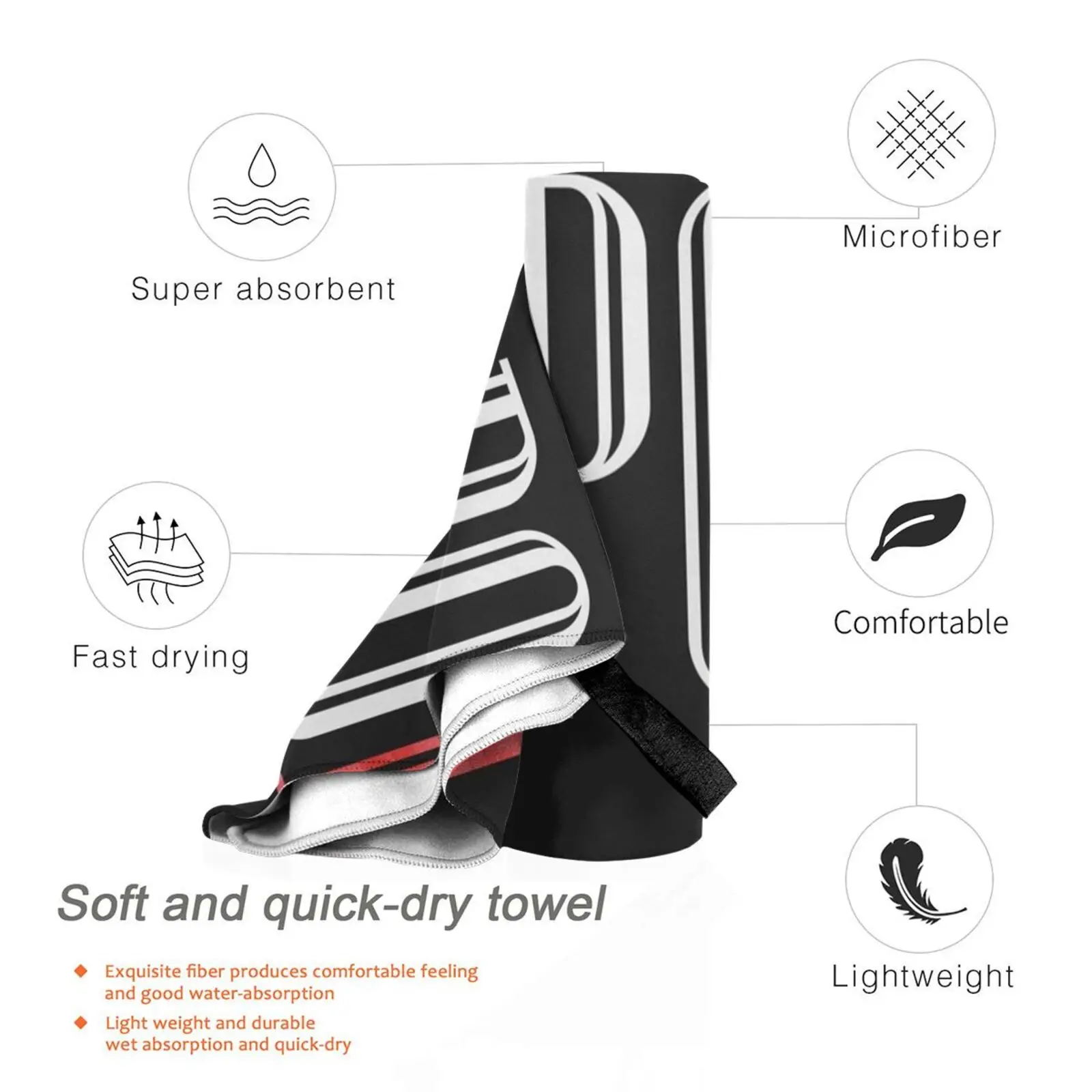 Полотенце быстросохнущее в итальянском стиле Неаполь спортивное портативное