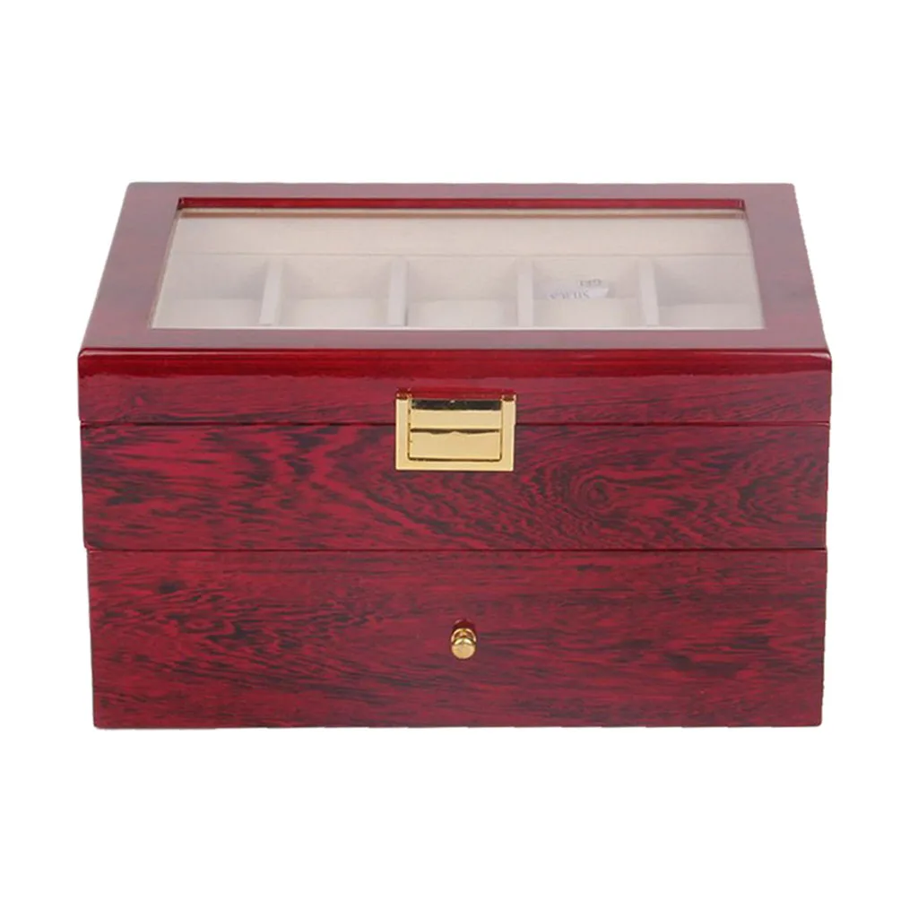 20 girds Watch Box Wooden Jewelry Organizer Pendants Case Clasps Container