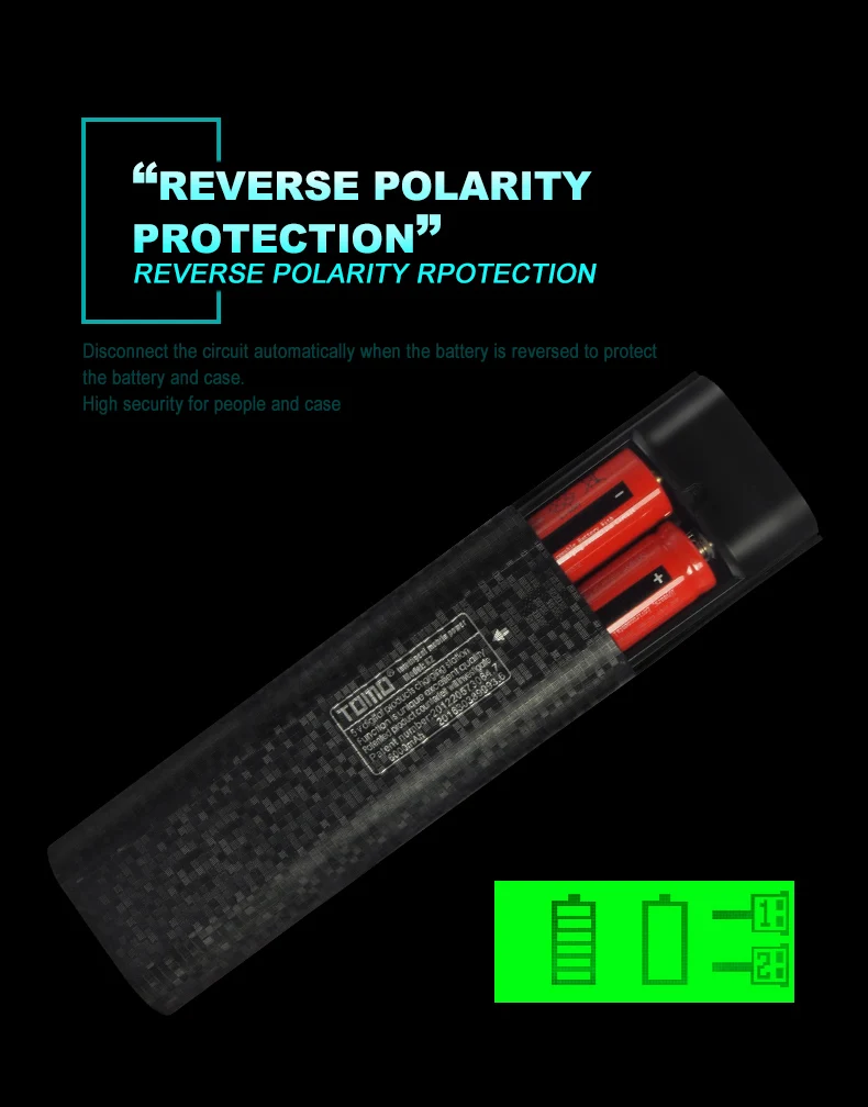 TOMO flash light 18650 зарядное устройство светодиодный дисплей заряда батареи powerbank K2