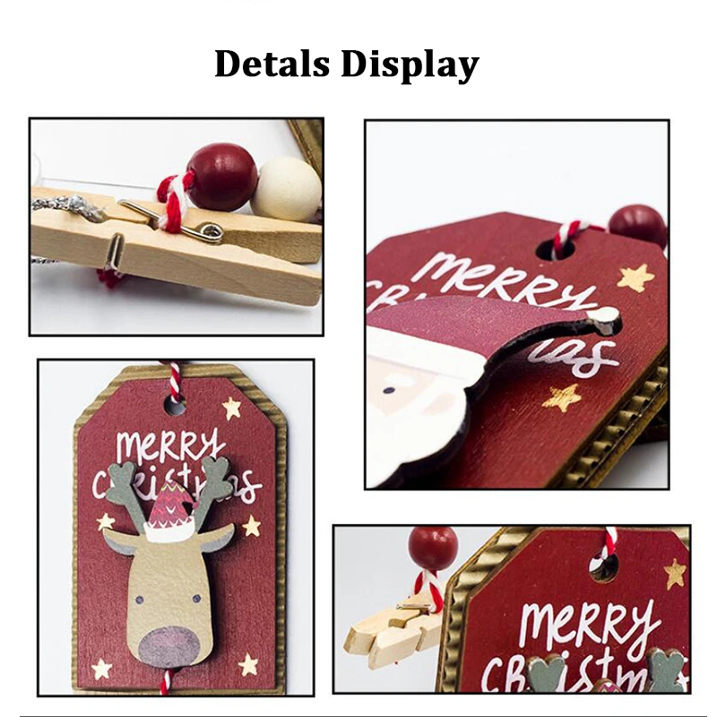 Новые рождественские украшения деревянная окрашенная подвеска с Санта-Клаусом