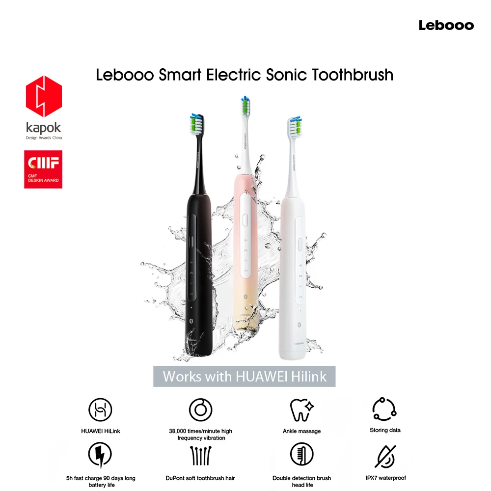 Электрическая звуковая зубная щетка Lebooo с управлением через приложение
