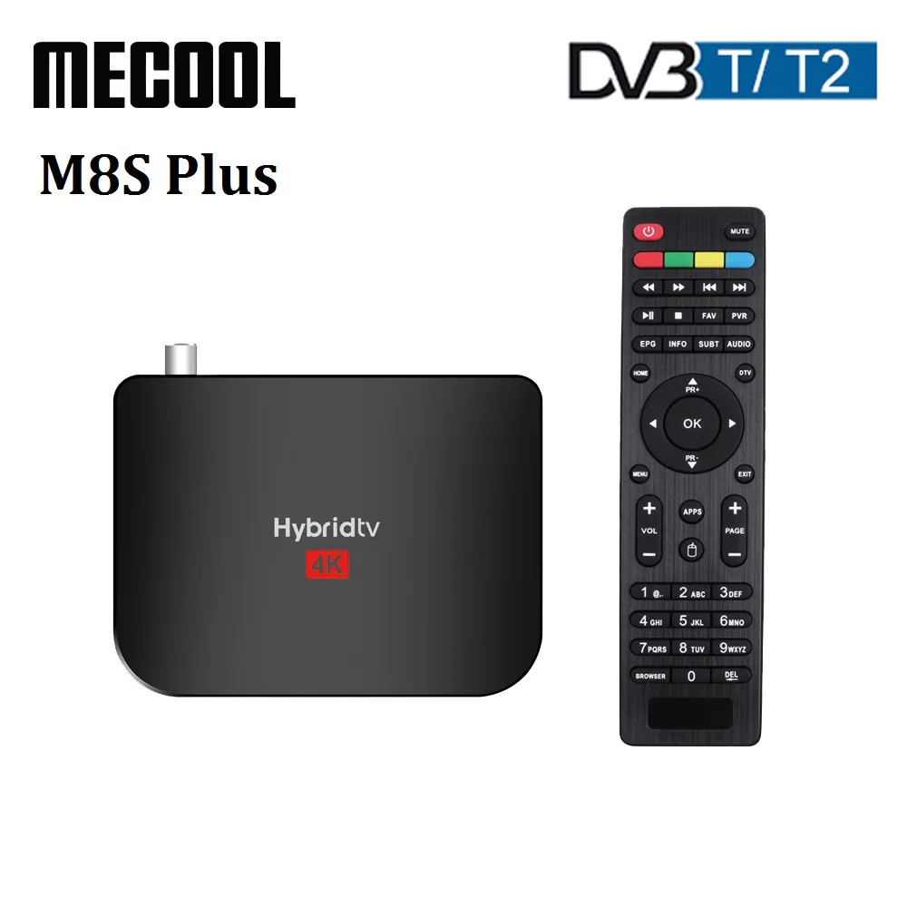 

ТВ-приставка MECOOL M8S Plus DVB-T2 Android 9.0 Amlogic S905X2 Quad Core 2 Гб RAM 16 Гб ROM Media Player 2,4 ГГц WiFi 4K HD телеприставка
