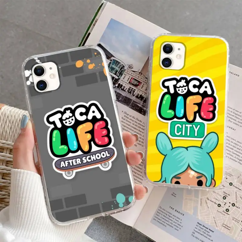

Toca Boca Toca Life World game Phone Case For iphone 5s 6 7 8 11 12 plus xsmax xr pro mini se soft Transparent Cover Fundas