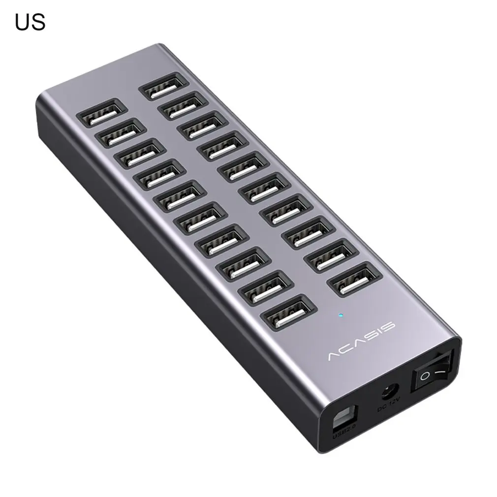 

20 портов Мульти USB 2,0 концентратор Высокоскоростная передача данных быстрое зарядное устройство сплиттер внешний 12 в а адаптер питания для ...