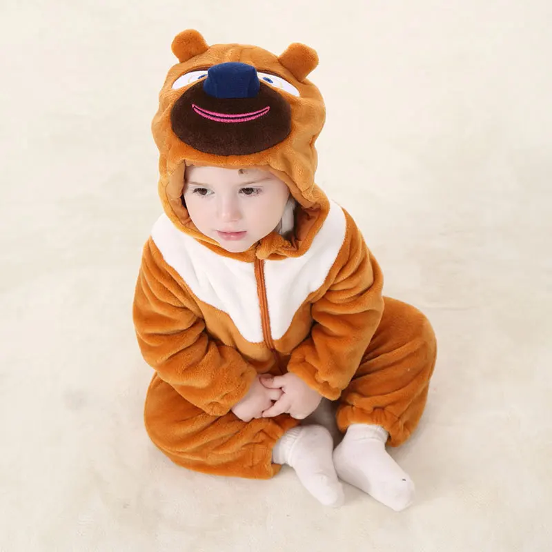 Детская Пижама с медведем кигуруми Детский комбинезон для младенцев Комбинезон