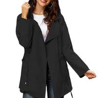 80 hot sales%ef%bc%81%ef%bc%81%ef%bc%81women autumn winter solid color long sleeve hooded coat waist drawstring jacket