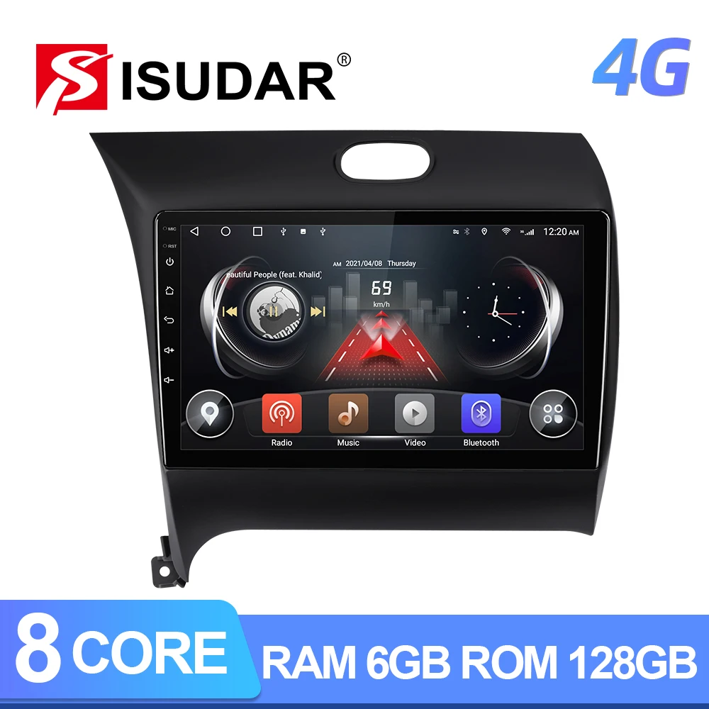 

ISUDAR T72 QLED Android 10 Car Radio For Kia/K3/Cerato FORTE 2013-2017 GPS Stereo receiver Octa Core RAM 6GB Camera DSP no 2din