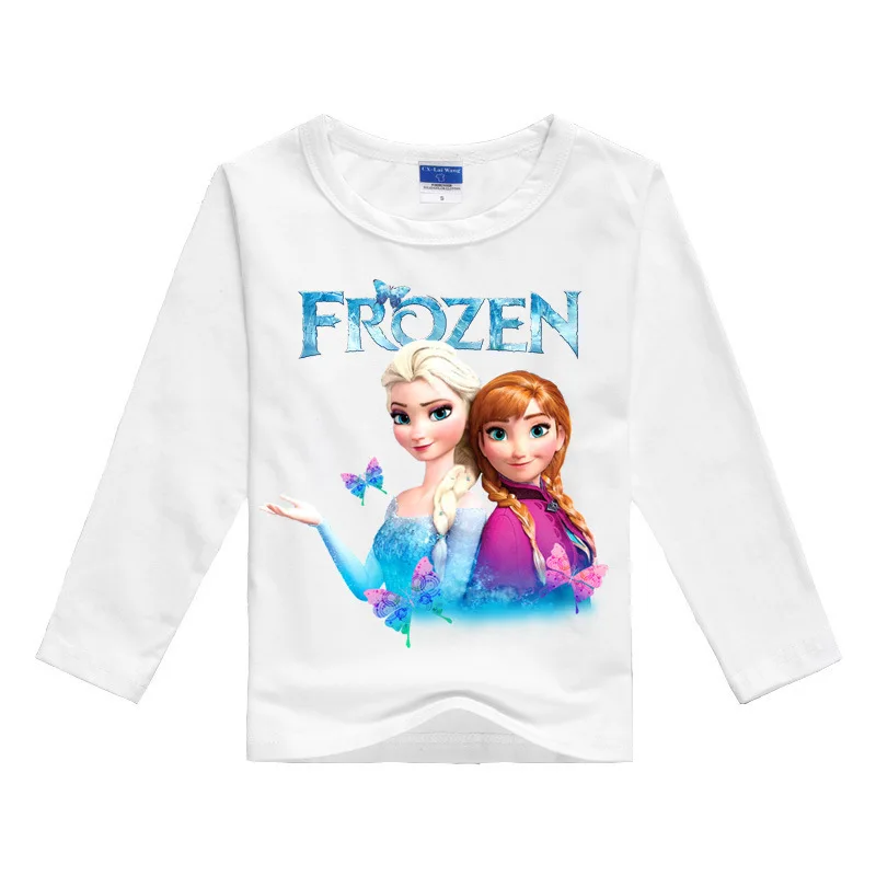 Disney-Camiseta de manga larga para ni&ntilde;as, camisa informal de dibujos animados de Frozen, princesa Anna, de 3 a 8 a&ntilde;os, primavera y oto&ntilde;o-2