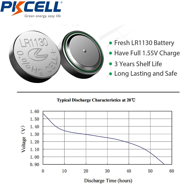 

100Pcs/10card PKCELL Battery Cell 1.5V AG10 Alkaline Button Battery 389 LR54 SR54 SR1130W LR1130 Button Batteries thermometer