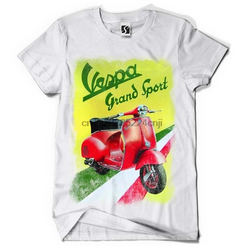 Эксклюзивная Мужская футболка-Дизайн Vespa (SB003-белая футболка) |