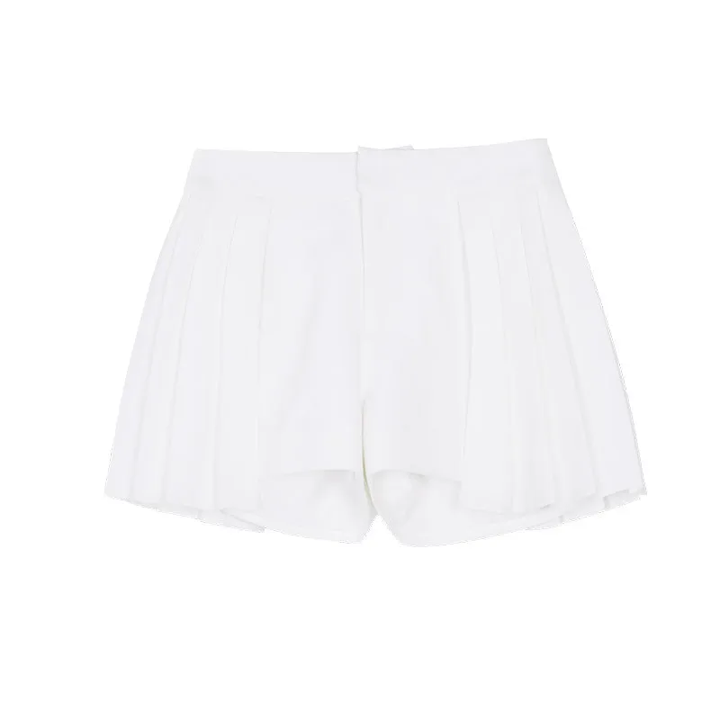 

Pleat Dress For Women 2021 Spring Summer New Fashion Zipper Waist Two-piece Long Sleeve Solid Color Slim Dress Female LR1142