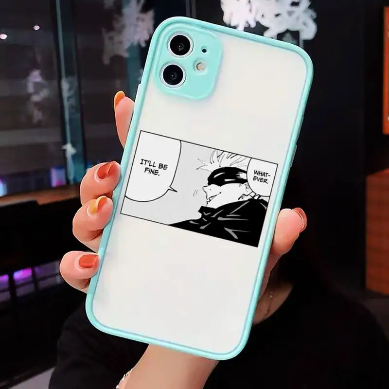 

Japanese Anime Jujutsu Kaisen Phone Case matte transparent For iphone 7 8 11 12 plus mini x xs xr pro max cover