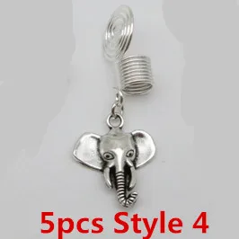 5pcs Style 4 5 шт./упак. Серебряный спиральный провод в оболочке разных 5 видов стилей браслеты с подвесками, подвязанные лентой, с объемной волной, дредлоки, для увеличения объема, бусины зажимы манжеты аксессуар - Цвет: 5pcs Style 4