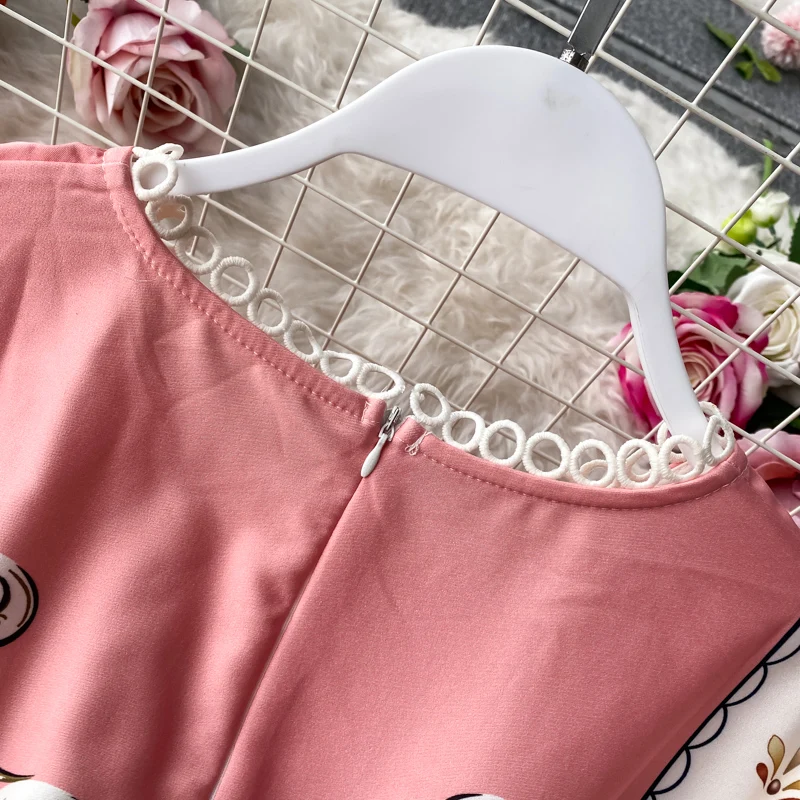 

Muti-Color summer woman dress Round Neck Round Neck dresses for women Full Sleeves with belt loops Loose Fit vestidos 2021