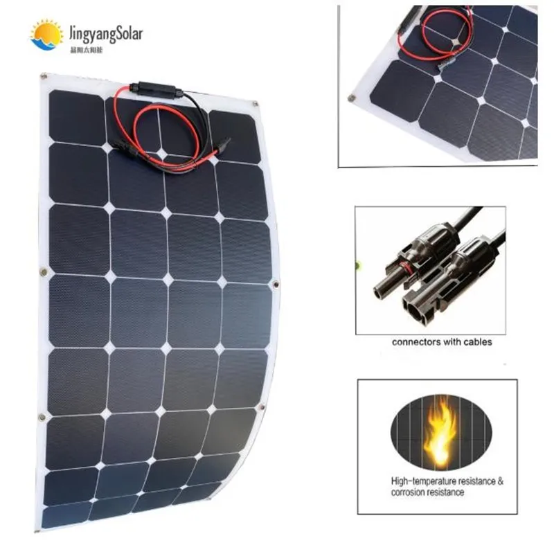Гибкая солнечная панель Sunpower ETFE 100 Вт 12 В для домов на колесах лодок аккумуляторов