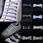 Новинка 1 пара светоотражающих шнурков, лазерный овальный браслет из шнурка, кроссовки, шнурки, спортивные баскетбольные парусиновые туфли, аксессуары