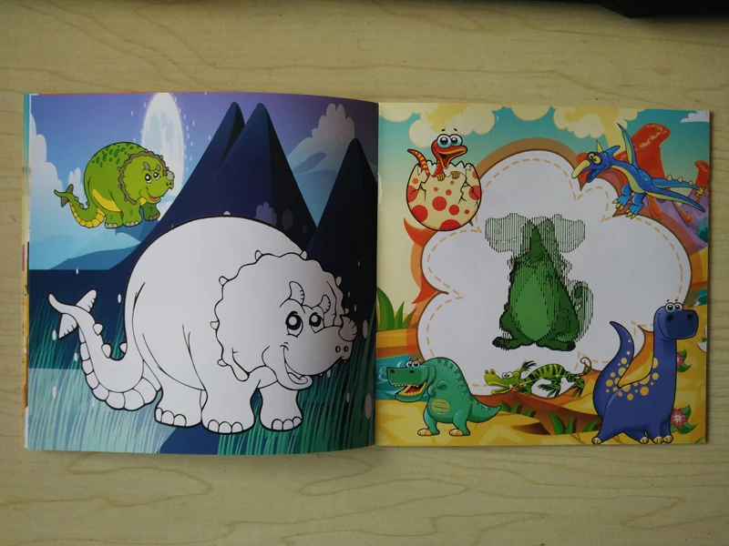 Мультфильм серии динозавров книжка раскраска DIY Детский пазл подвижный
