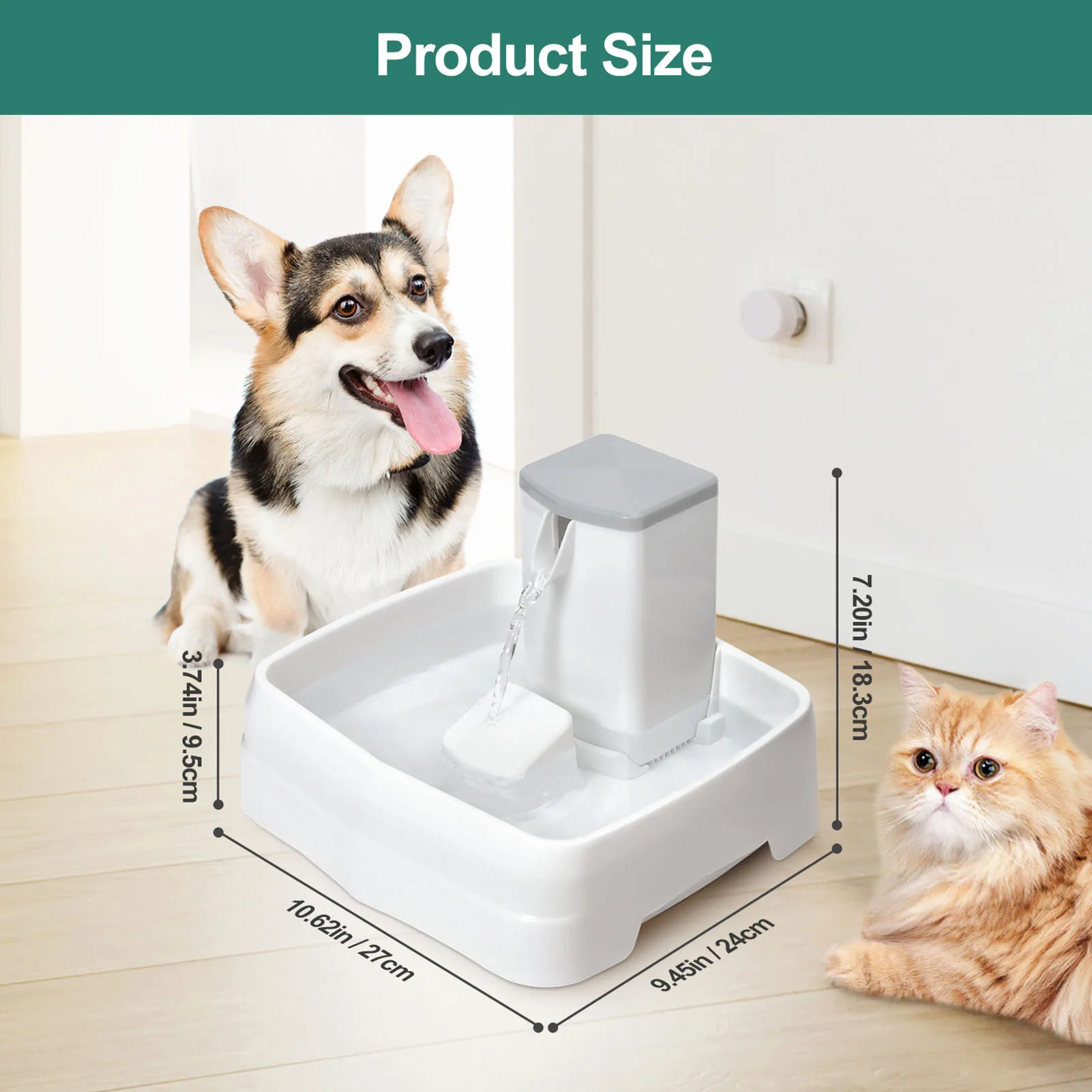 

NEW 3.1L Smart Pet Drinking Fountain Large Capacity Waterfall Water Dispenser Automatic Cycle Cats Dogs Filtered Water Fountain