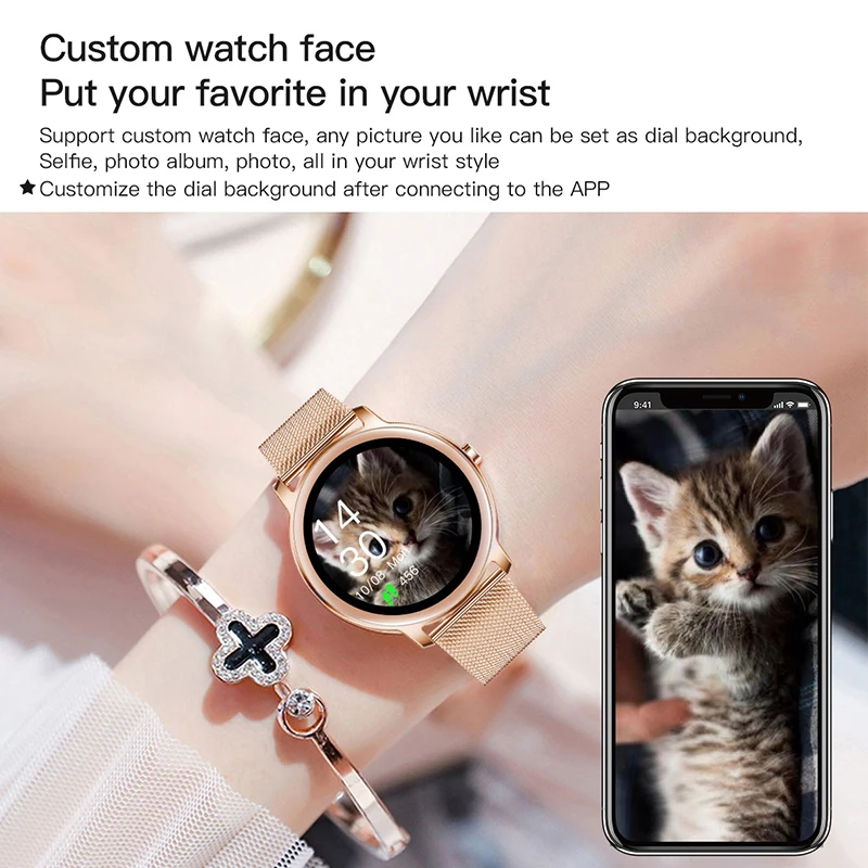 

KOSPET R18 Smart watch Waterproof Ladies Wristwatch Blood pressure Sleep monitoring smartwatch Women watch For Android iOS Phone