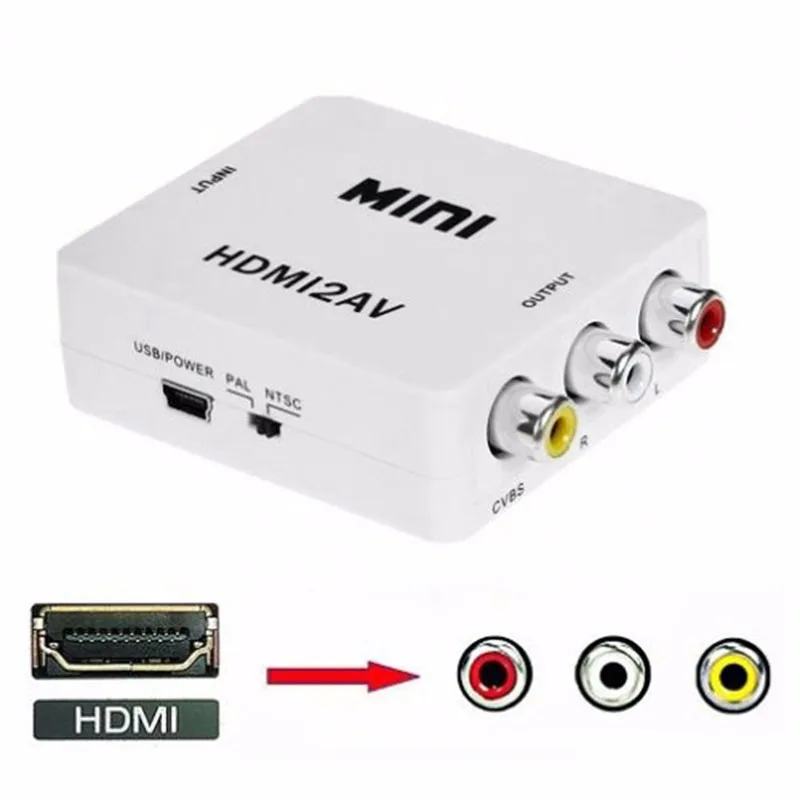 HDMI в Mini композитный адаптер для ps4 xbox ns CVBS RCA AV видео конвертер старый телевизор 1080p