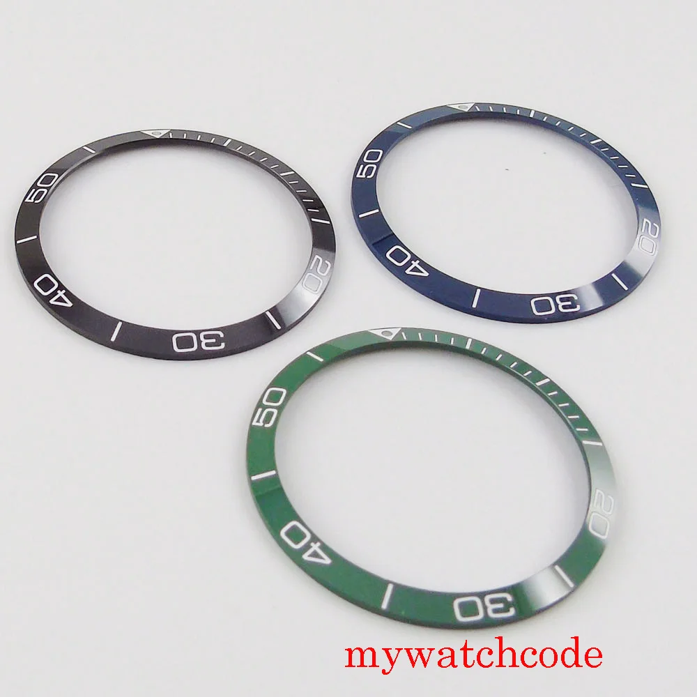 39 2 мм corgeut черный/зеленый/синий керамический ободок вставка подходит 41 часы