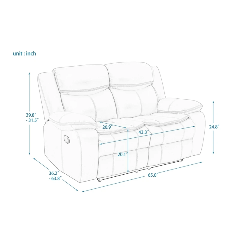 

Manual Reclining Sofa Set Functional Chair Office Home Living Room Bedroom Furniture PU Classic Reclining Sofa Chair