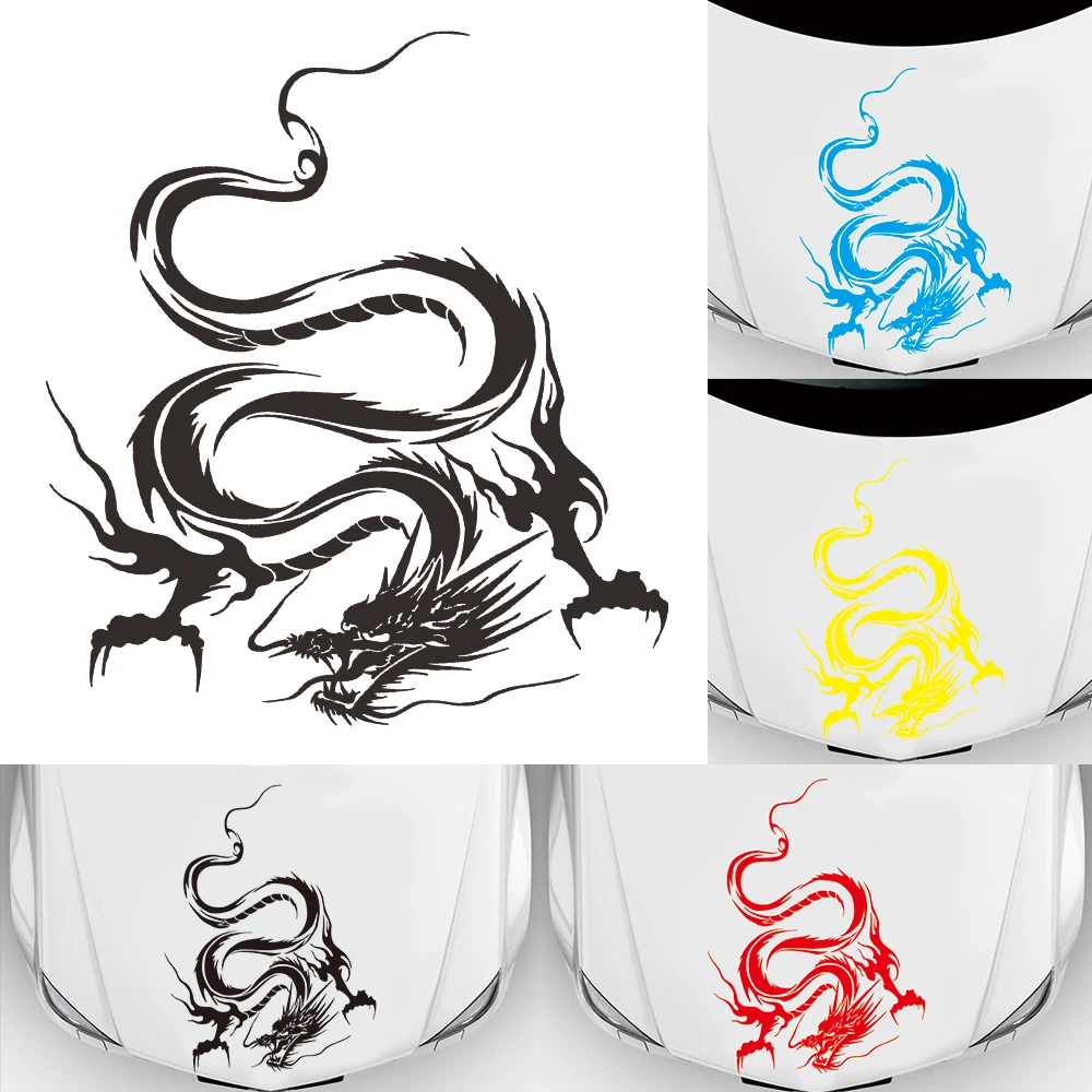 

Fashion dragon totem hood car stickers decoration interesting side door front cover vinyl car stickers car accessories
