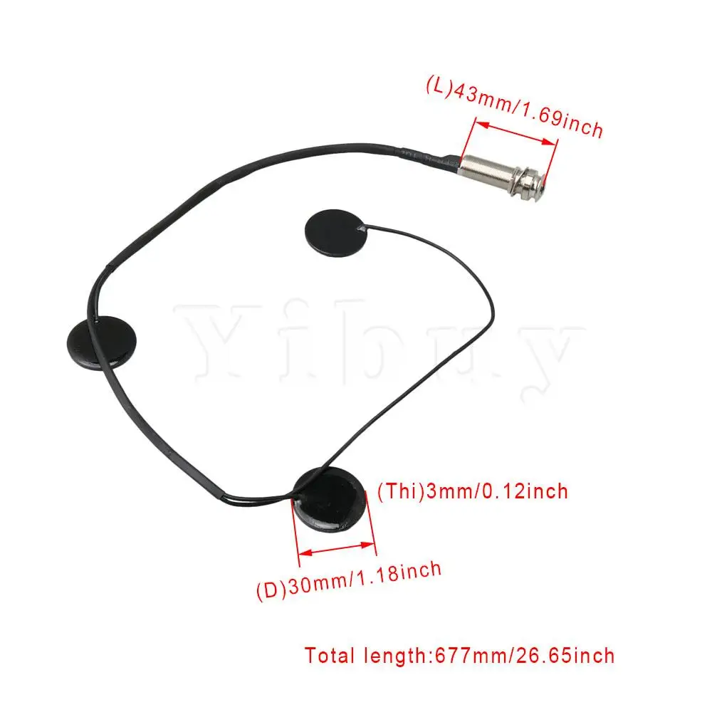

Yibuy Black Silver Metal Pickup Piezo Transducer for Harp Replacement 67.7CM